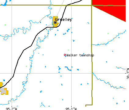 Walker township, KS map