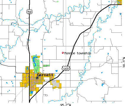 Monroe township, KS map