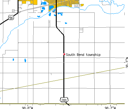 South Bend township, KS map