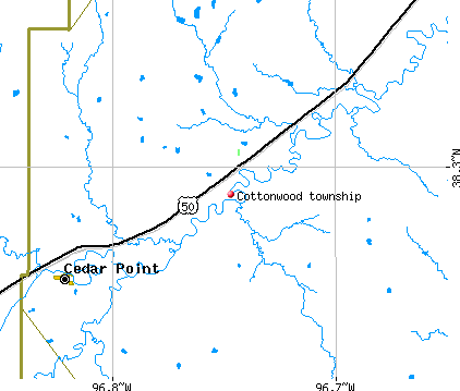 Cottonwood township, KS map