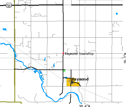 Raymond township, KS map