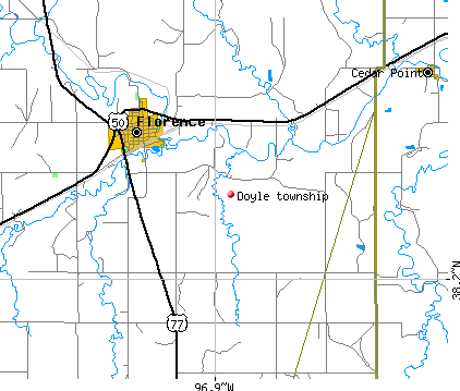 Doyle township, KS map