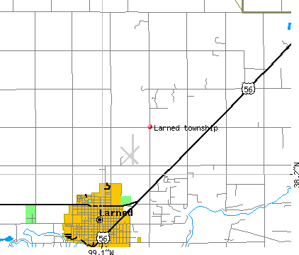 Larned township, KS map