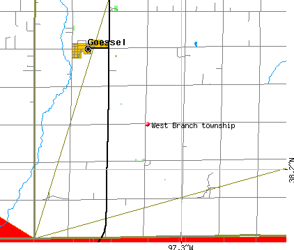 West Branch township, KS map
