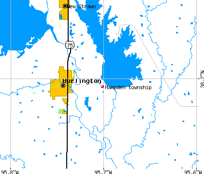Hampden township, KS map