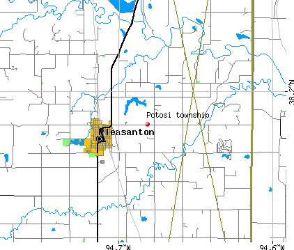 Potosi township, KS map