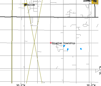 Douglas township, KS map