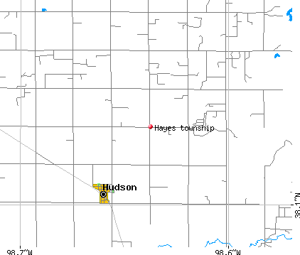 Hayes township, KS map