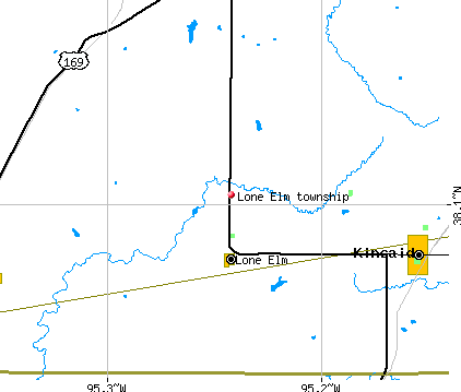 Lone Elm township, KS map