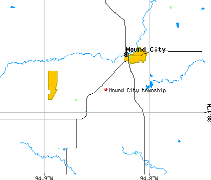 Mound City township, KS map