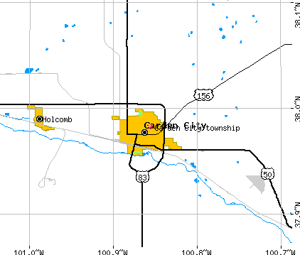 Garden City township, KS map