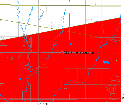 Clifford township, KS map