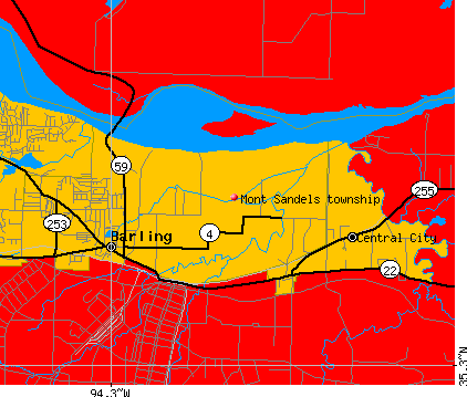 Mont Sandels township, AR map