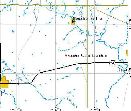 Neosho Falls township, KS map