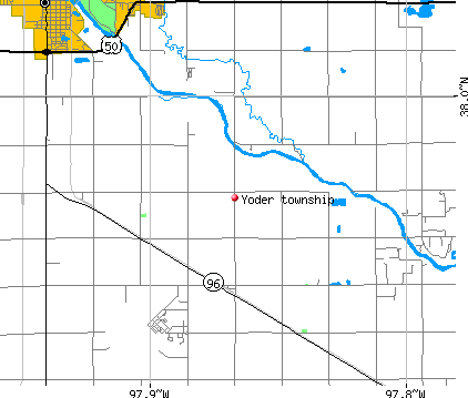 Yoder township, KS map