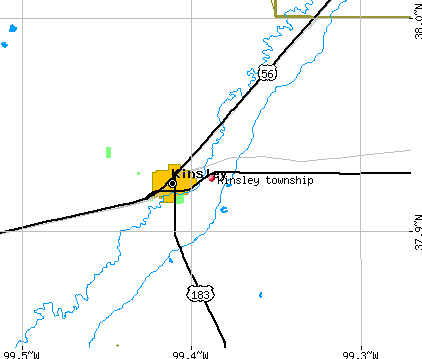 Kinsley township, KS map