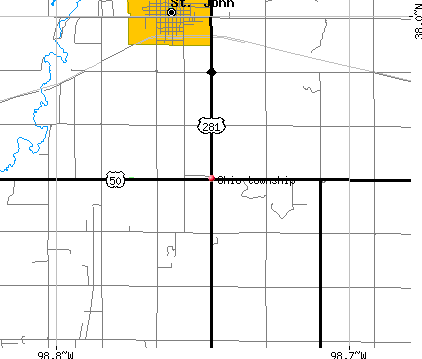 Ohio township, KS map