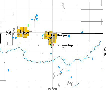 Elm township, KS map