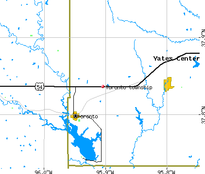 Toronto township, KS map