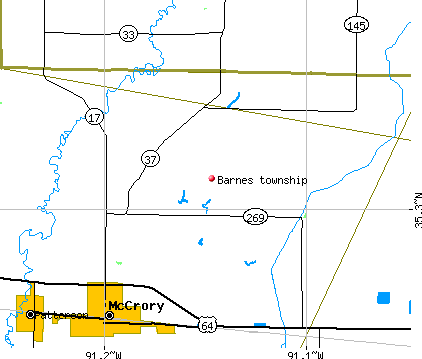 Barnes township, AR map