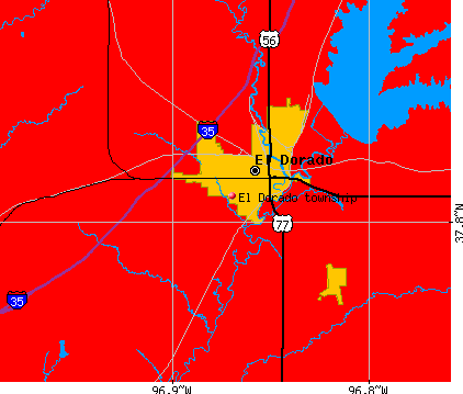 El Dorado township, KS map
