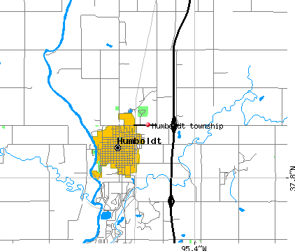 Humboldt township, KS map