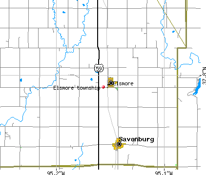 Elsmore township, KS map
