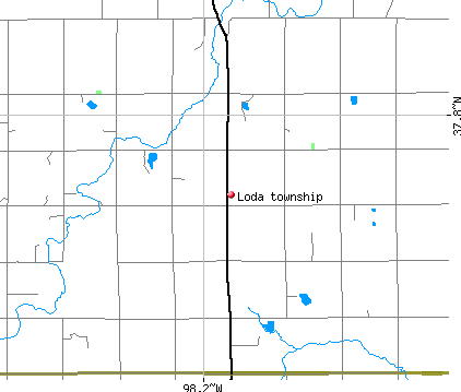 Loda township, KS map