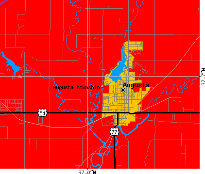 Augusta township, KS map
