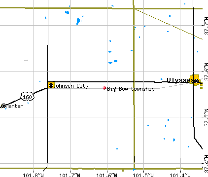 Big Bow township, KS map