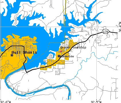 Grover township, AR map