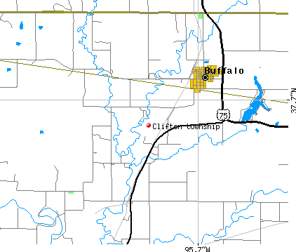 Clifton township, KS map
