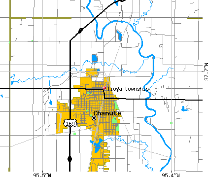 Tioga township, KS map