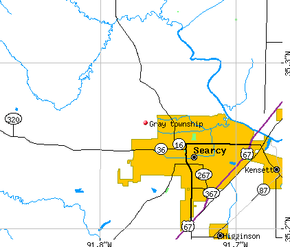 Gray township, AR map