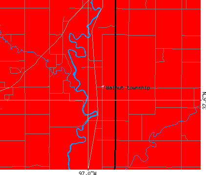 Walnut township, KS map