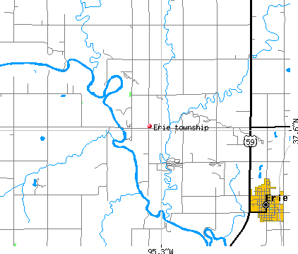 Erie township, KS map
