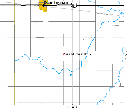 Rural township, KS map