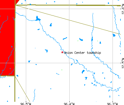 Union Center township, KS map