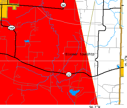 Bloomer township, AR map