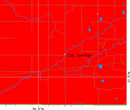 Clay township, KS map
