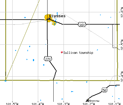Sullivan township, KS map