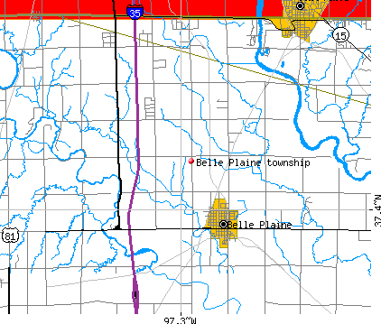 Belle Plaine township, KS map