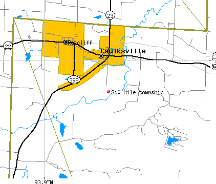 Six Mile township, AR map