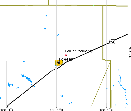 Fowler township, KS map