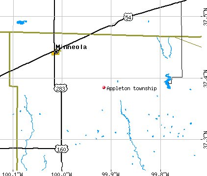 Appleton township, KS map