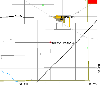 Bennett township, KS map