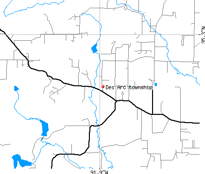 Des Arc township, AR map