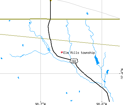 Elm Mills township, KS map