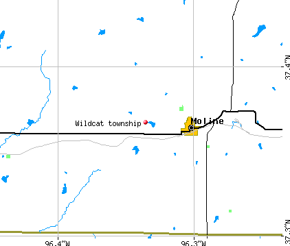 Wildcat township, KS map