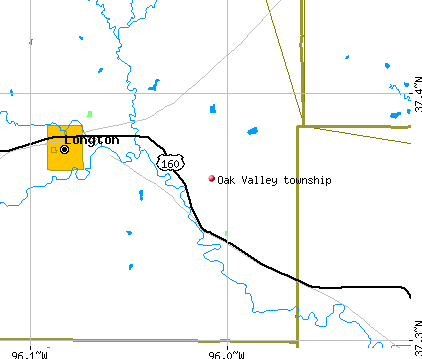 Oak Valley township, KS map